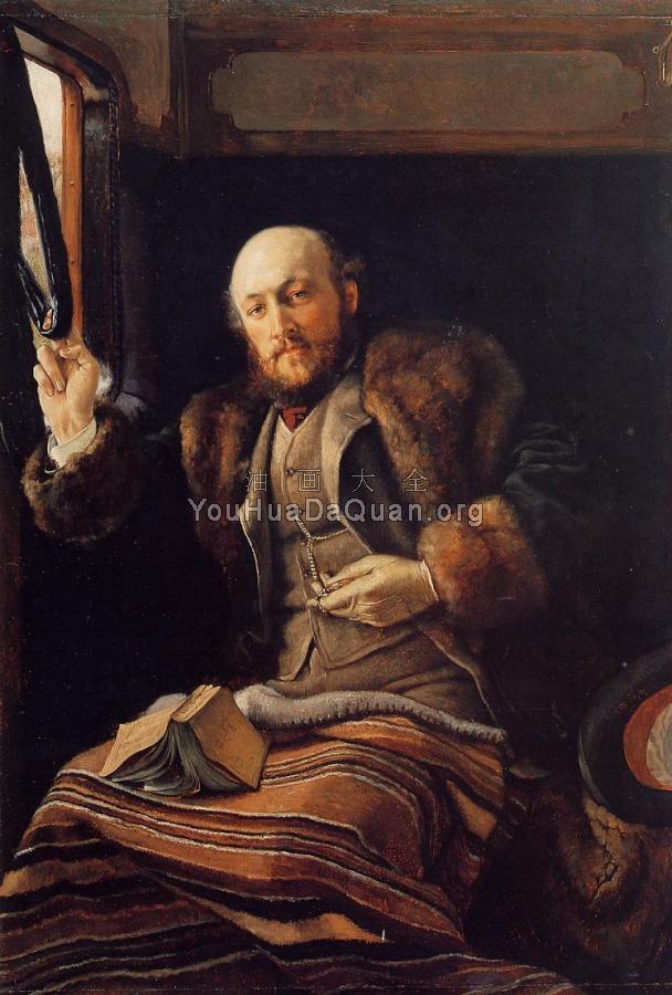 Gentleman in a Railway Carriage - 詹姆斯·蒂索